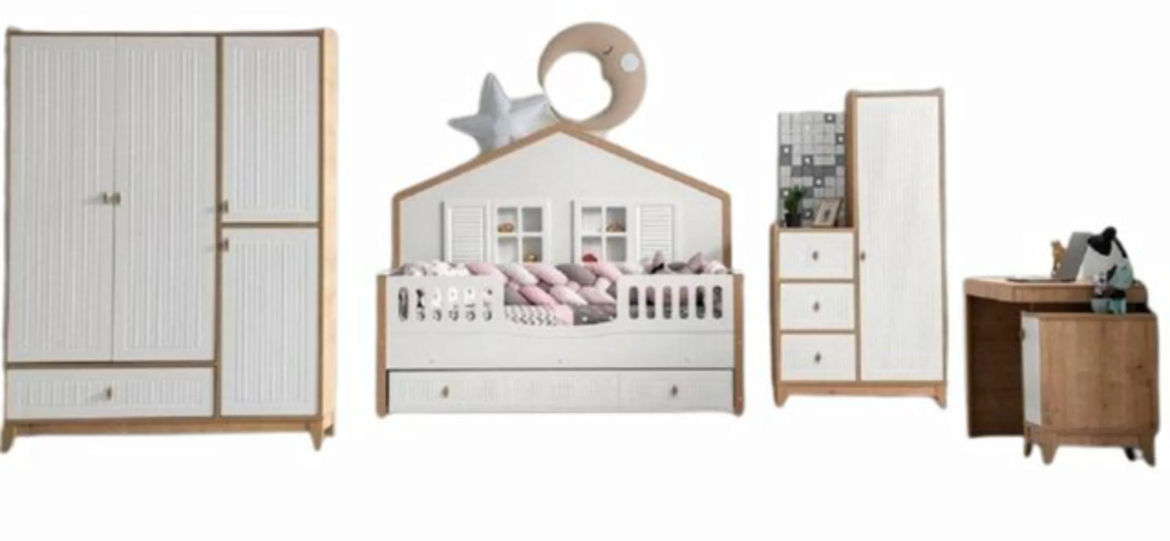 Xlmoebel Kinderbett Elegantes Kinderzimmer-Ensemble mit Bett, Schrank und T günstig online kaufen