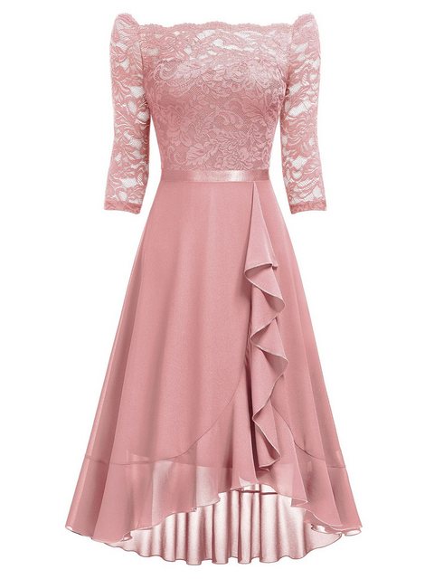 Veltara Cocktailkleid Damen Partykleid Elegant Floral Spitze Rüschen Brautj günstig online kaufen