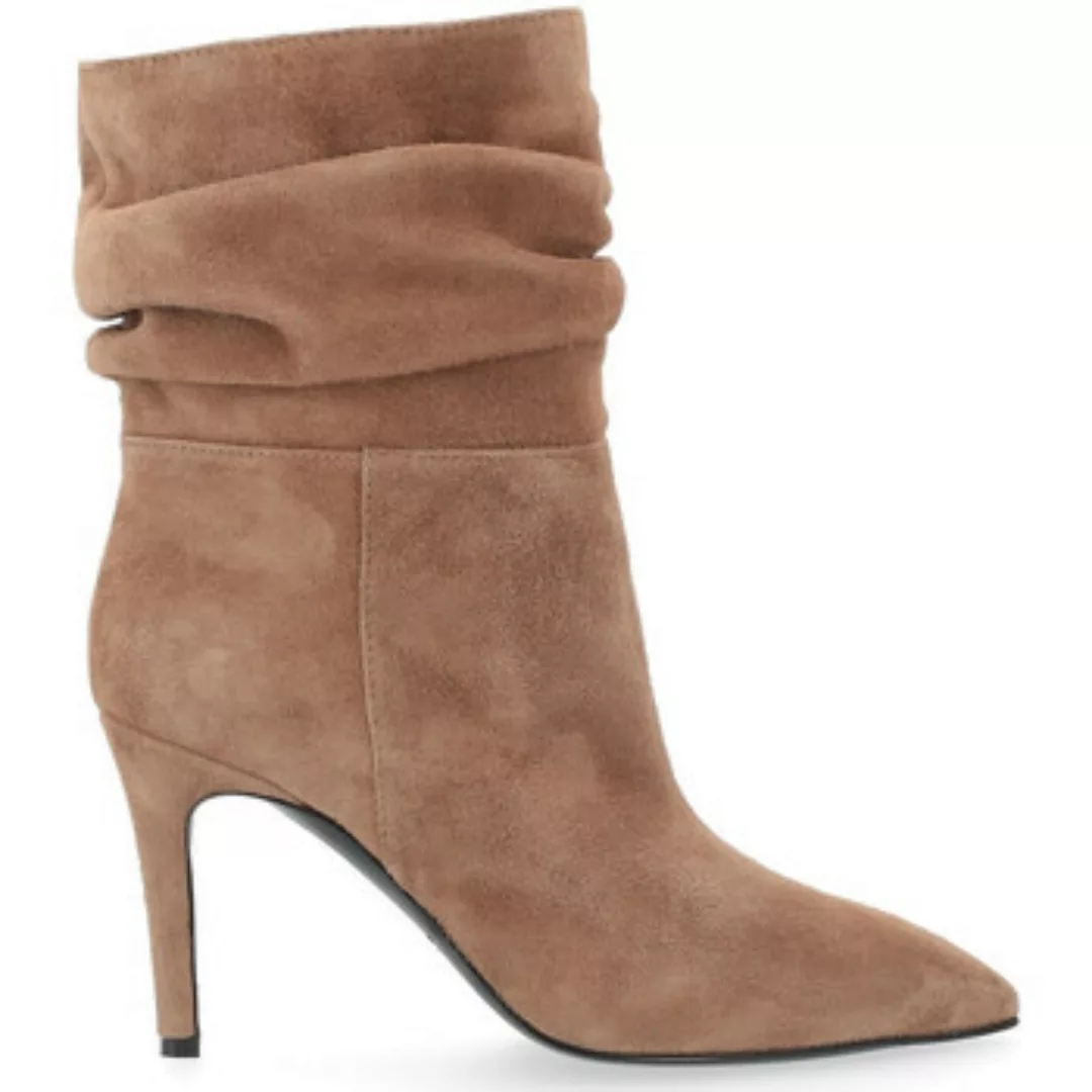 Via Roma 15  Ankle Boots Stiefelette mit Absatz aus braunem Wildleder günstig online kaufen