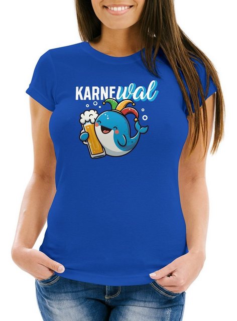 MoonWorks Print-Shirt Damen T-Shirt Fasching Karneval Wal Bier Kostüm-Ersat günstig online kaufen