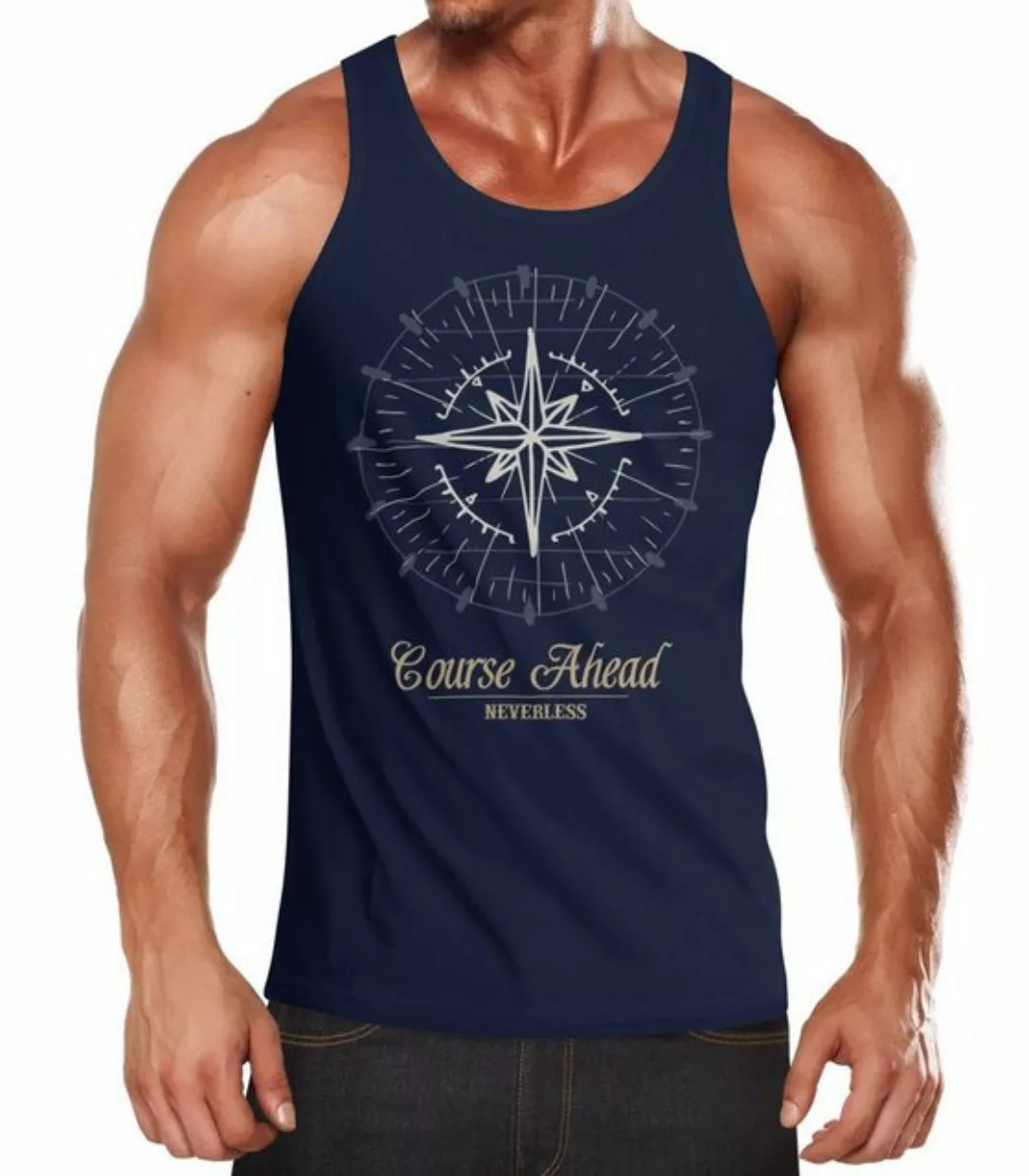 Neverless Tanktop Herren Tanktop Kompass Windrose Navigator Segeln Neverles günstig online kaufen