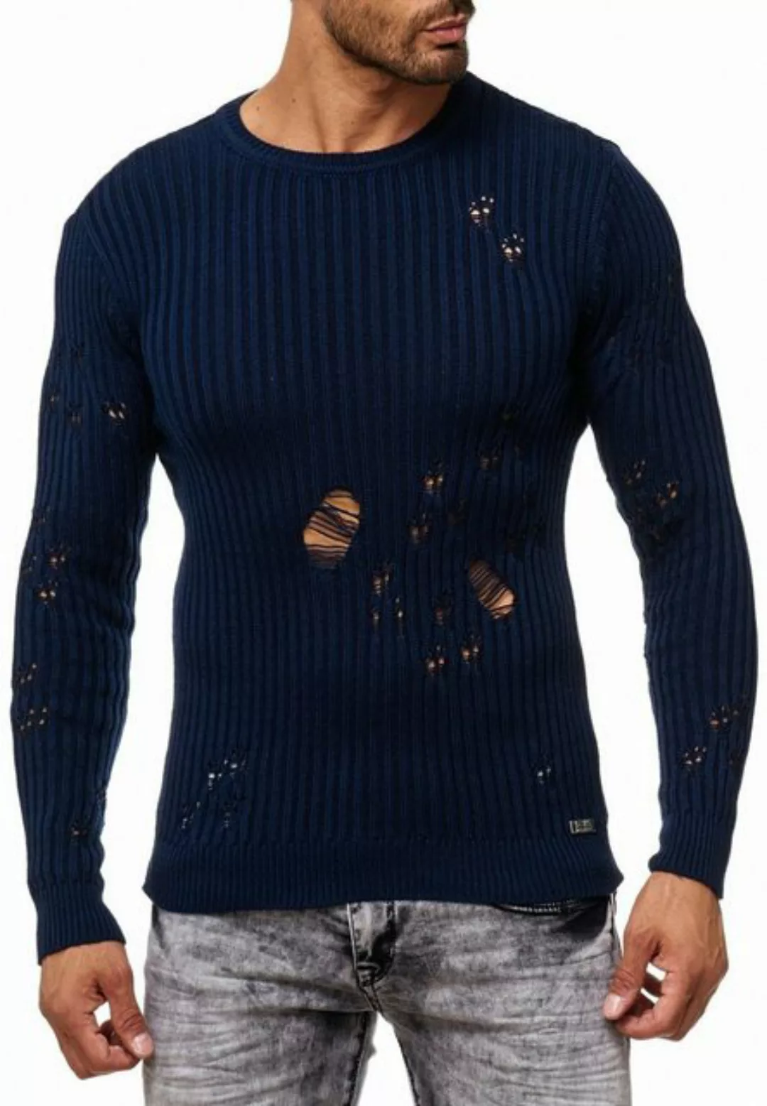 Rusty Neal Strickpullover im lässigen Used-Look günstig online kaufen