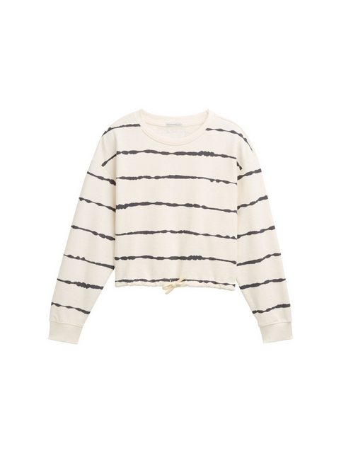 TOM TAILOR Sweatshirt Cropped Sweatshirt im Batik-Look günstig online kaufen