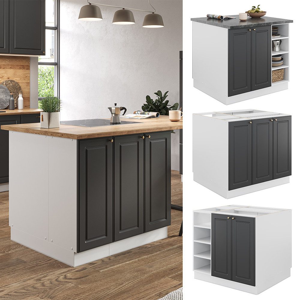 Vicco Unterschrank Fame-Line, Anthrazit-Gold/Weiß, 90 cm günstig online kaufen