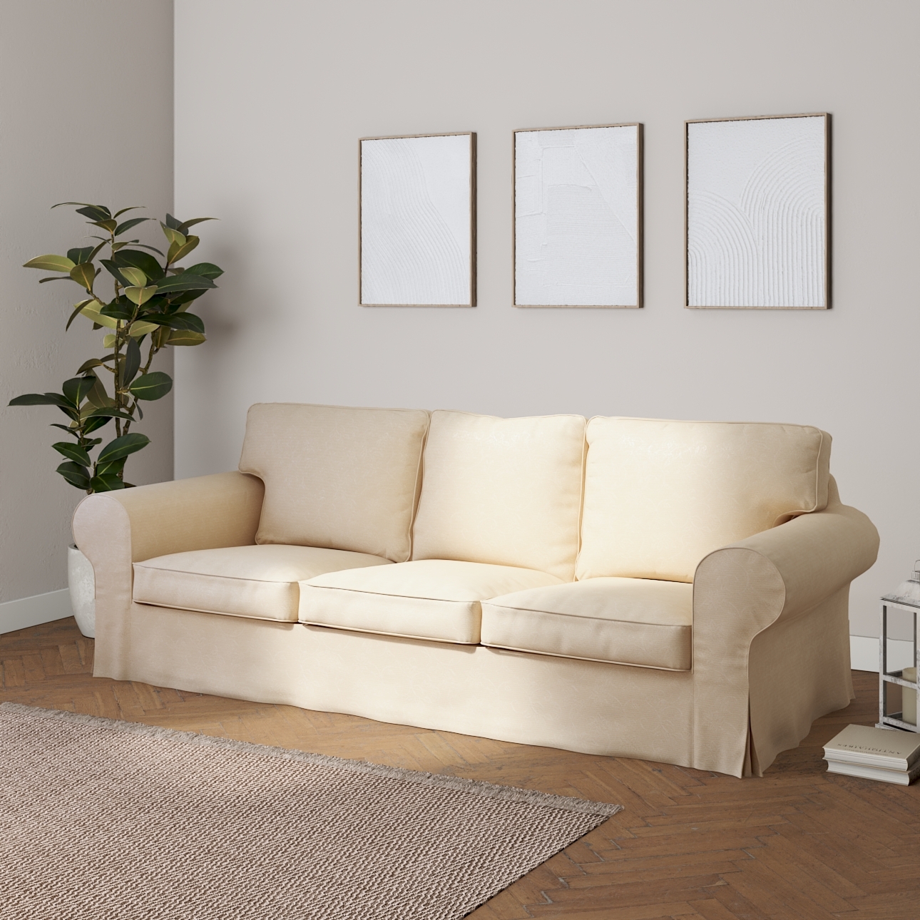 Bezug für Ektorp 3-Sitzer Sofa nicht ausklappbar, ecru, Sofabezug für Ektor günstig online kaufen