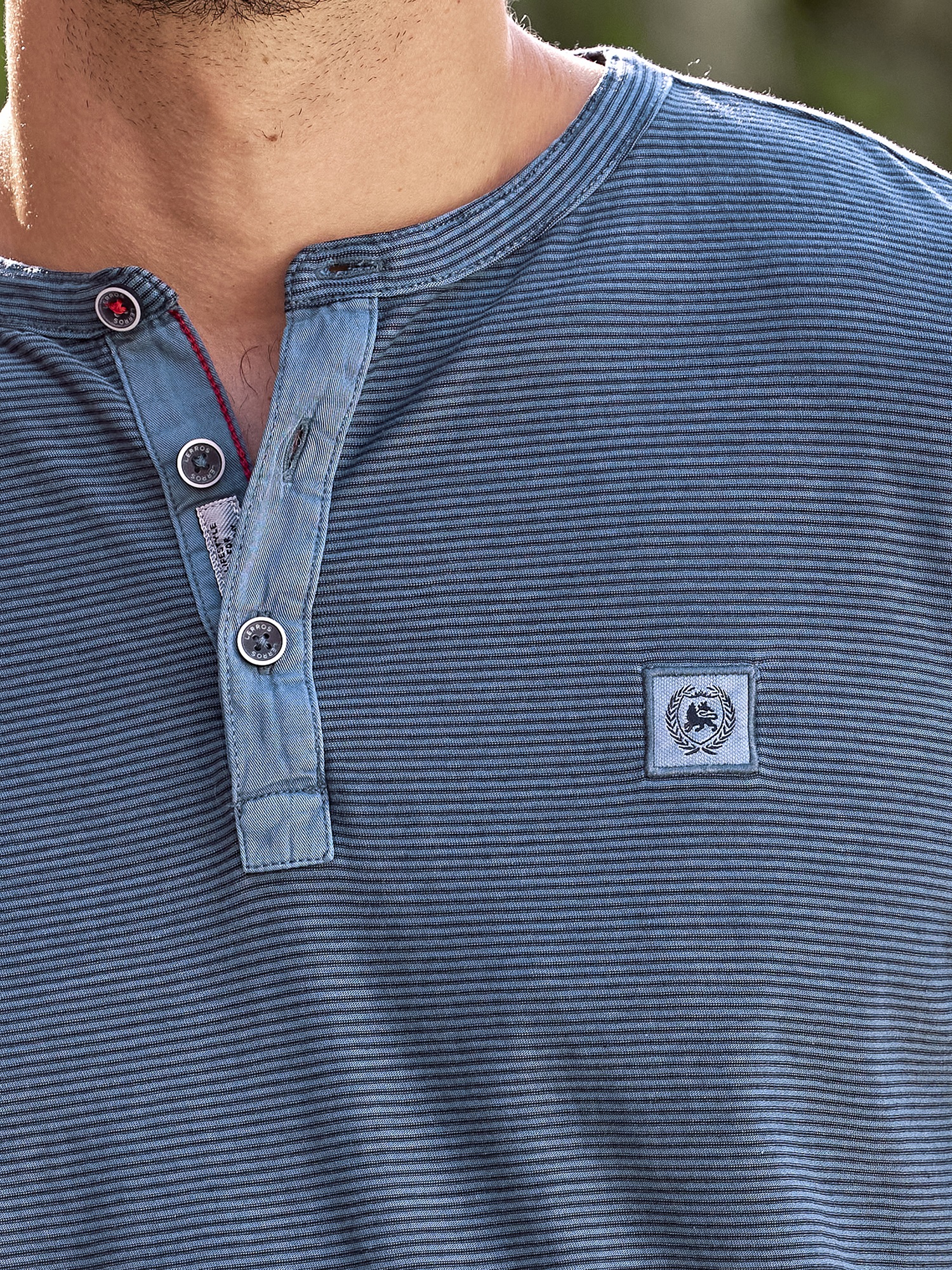 LERROS Henleyshirt "LERROS Herren Serafino-Shirt, gestreift" günstig online kaufen