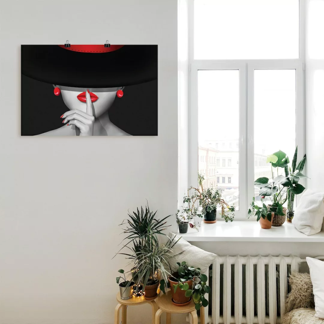 Artland Wandbild "Sei still", Frau, (1 St.), als Alubild, Outdoorbild, Lein günstig online kaufen