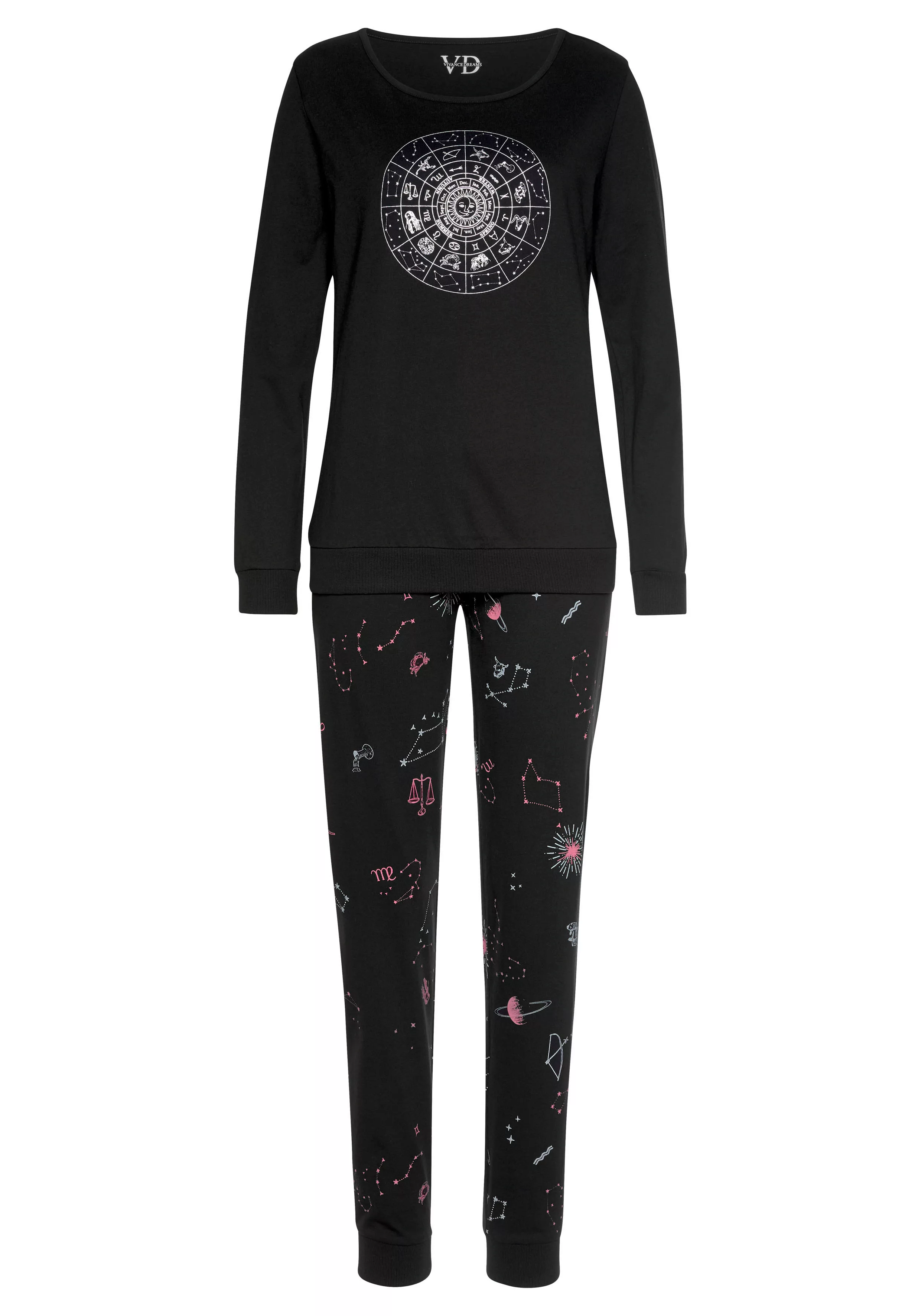 Vivance Dreams Pyjama, (2 tlg.), mit Galaxy-Print günstig online kaufen