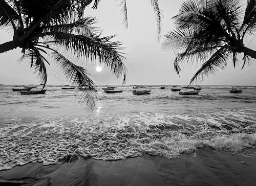 Papermoon Fototapete »Strand Schwarz & Weiß« günstig online kaufen