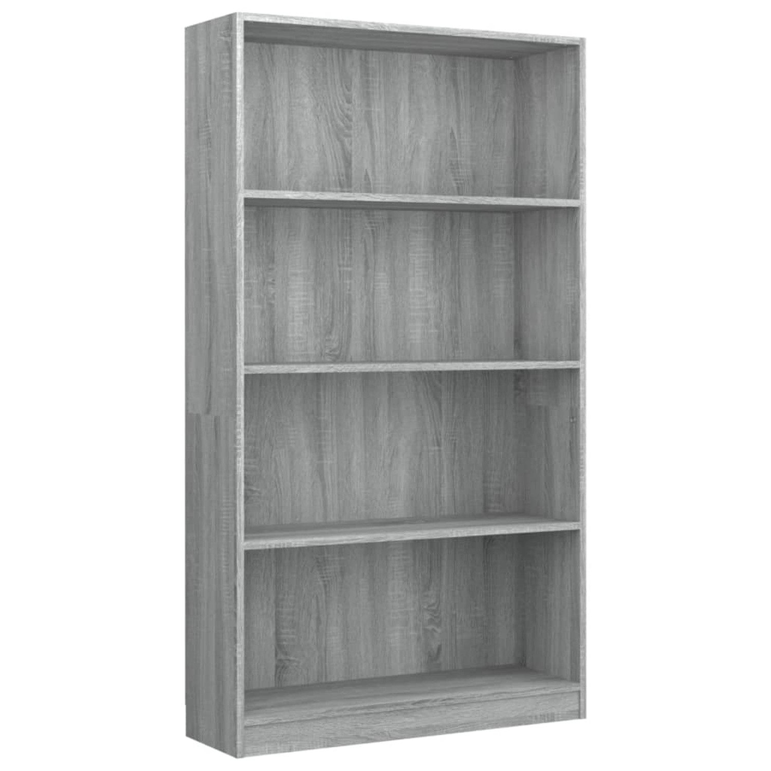 vidaXL Bücherregal 4 Fächer Grau Sonoma 80x24x142 cm Holzwerkstoff günstig online kaufen