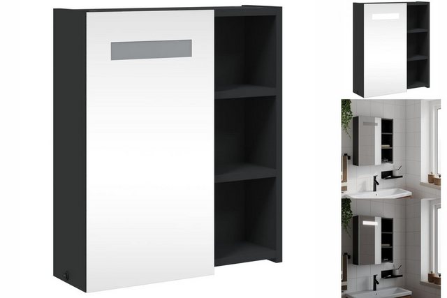 vidaXL Spiegelschrank Spiegelschrank mit LED-Beleuchtung Schwarz 45x13x52 c günstig online kaufen