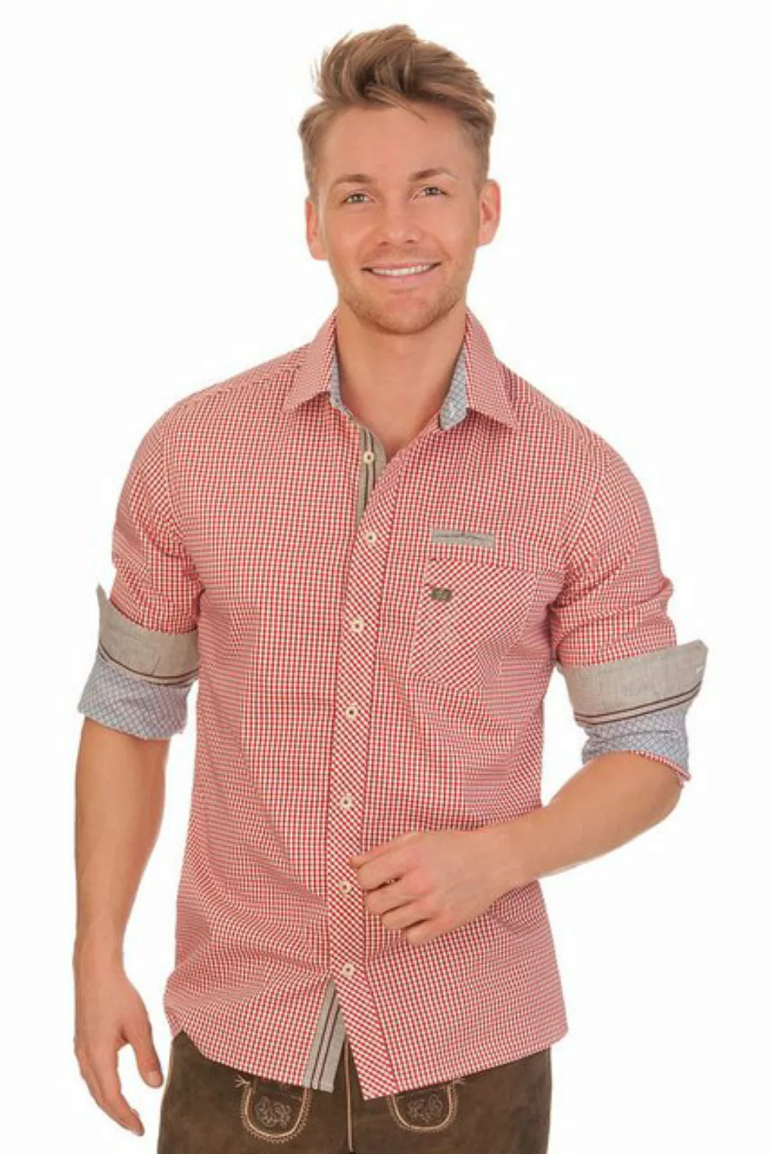 Spieth & Wensky Trachtenhemd Trachtenhemd - ENDRIK - rot, blau günstig online kaufen