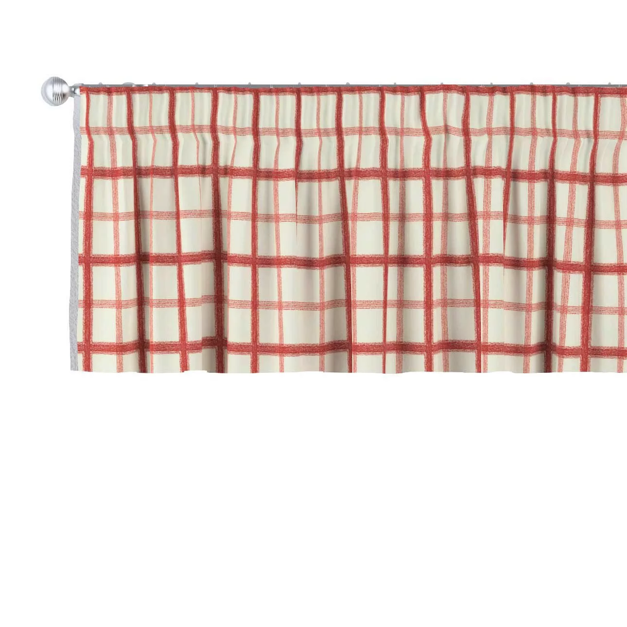 Kurzgardine mit Kräuselband, rot-creme, 130 x 40 cm, Avinon (131-15) günstig online kaufen