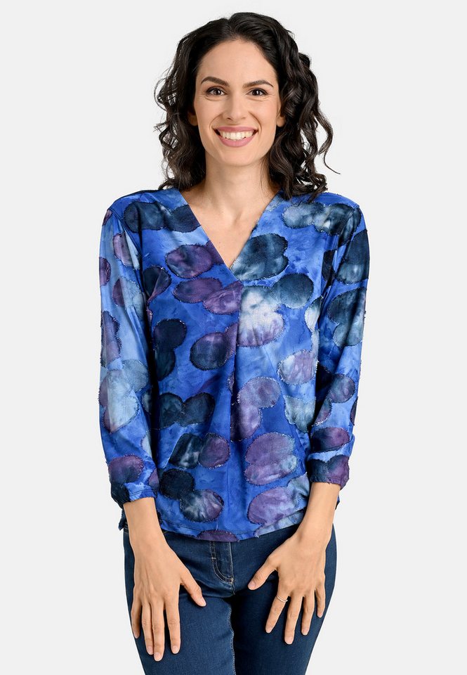 BICALLA T-Shirt Shirt mit Kreis-Motiven in Blau (1-tlg) günstig online kaufen