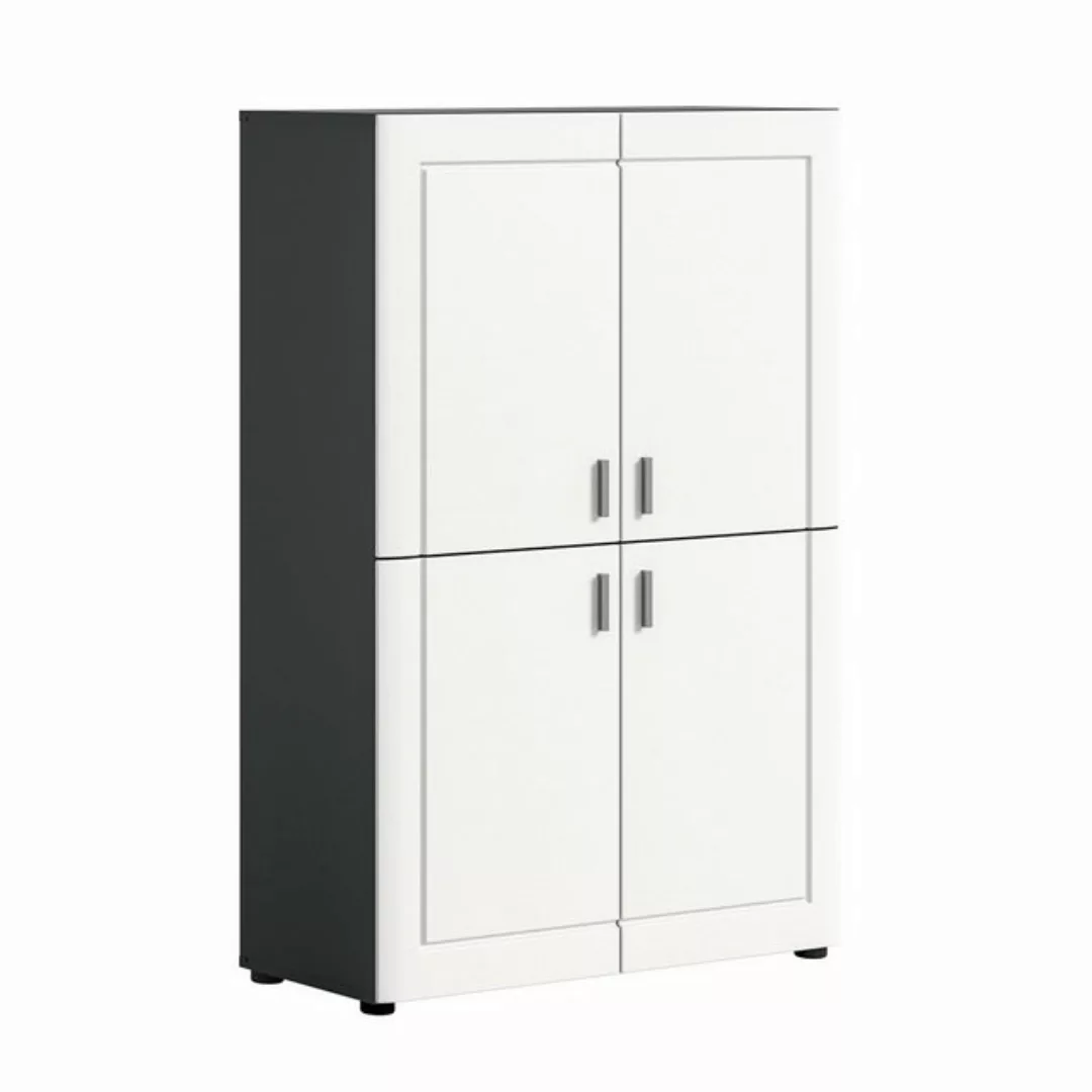 Newroom Stauraumschrank Basin Stauraumschrank grau Melamin weiß matt MDF TZ günstig online kaufen