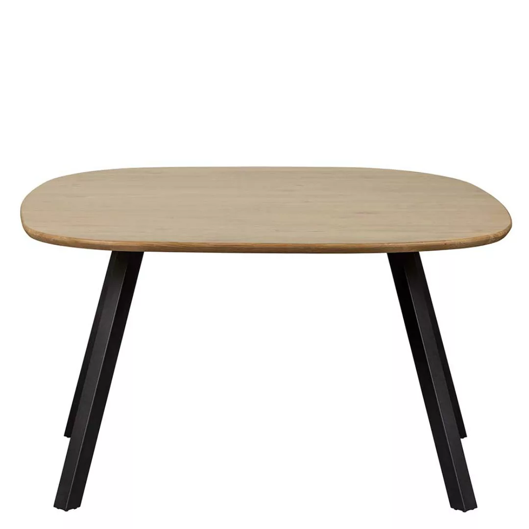 Tisch Esszimmer aus Eiche Massivholz und Metall 130x75x130 cm günstig online kaufen