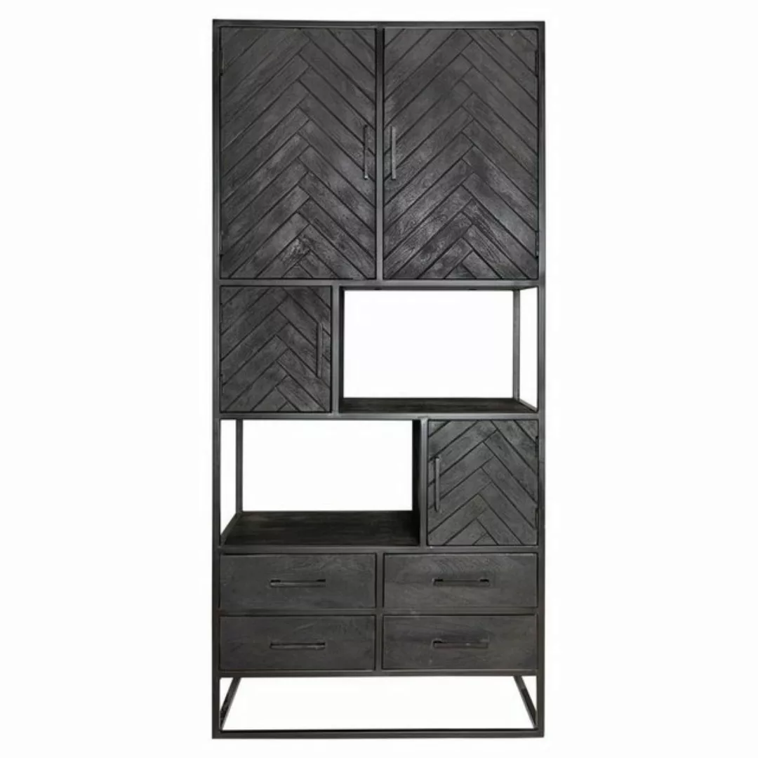 Villa Möbel Fächerschrank (90x45x200cm, 1 Fächerschrank) Mangoholz mit Fisc günstig online kaufen