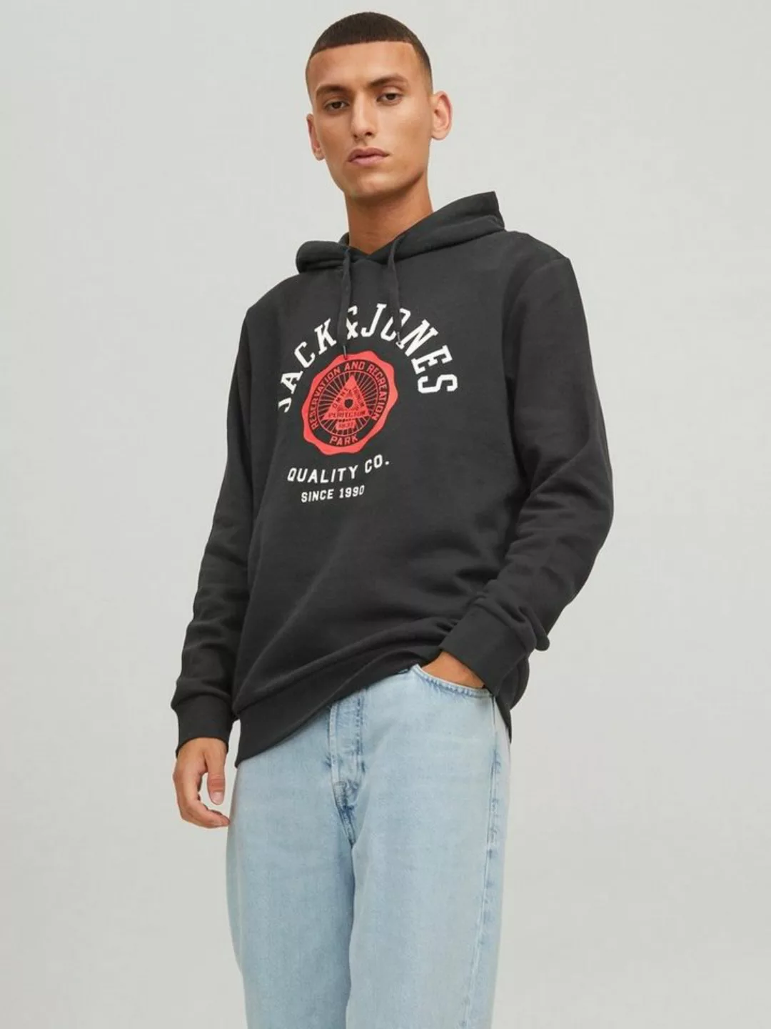 Jack & Jones Hoodie Warmer Logo Print Hoodie Sweater Pullover JJELOGO 4305 günstig online kaufen