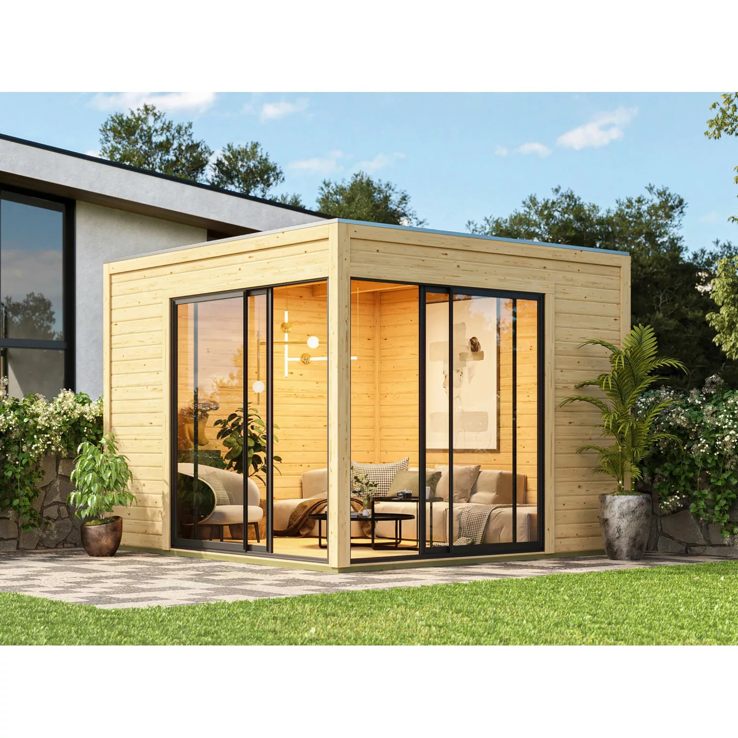 Karibu Gartenhaus Dillen 3 Naturbelassen 9,27 m² günstig online kaufen
