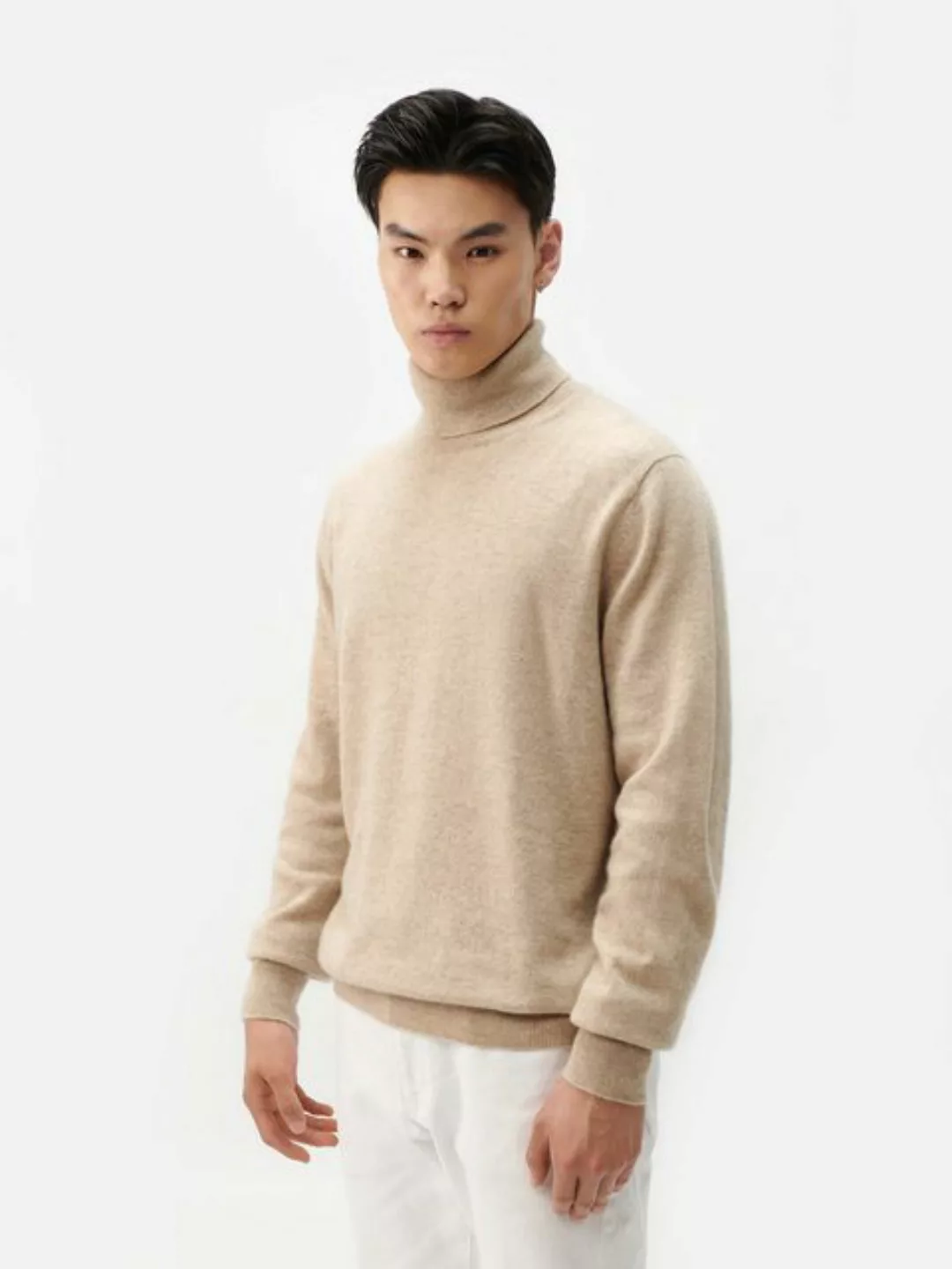 GOBI Cashmere Rollkragenpullover Naturfarbe Basic Kaschmir Rollkragenpullov günstig online kaufen