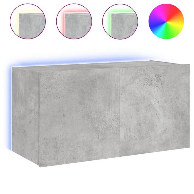 vidaXL TV-Schrank TV-Wandschrank mit LED-Leuchten Betongrau 80x35x41 cm günstig online kaufen