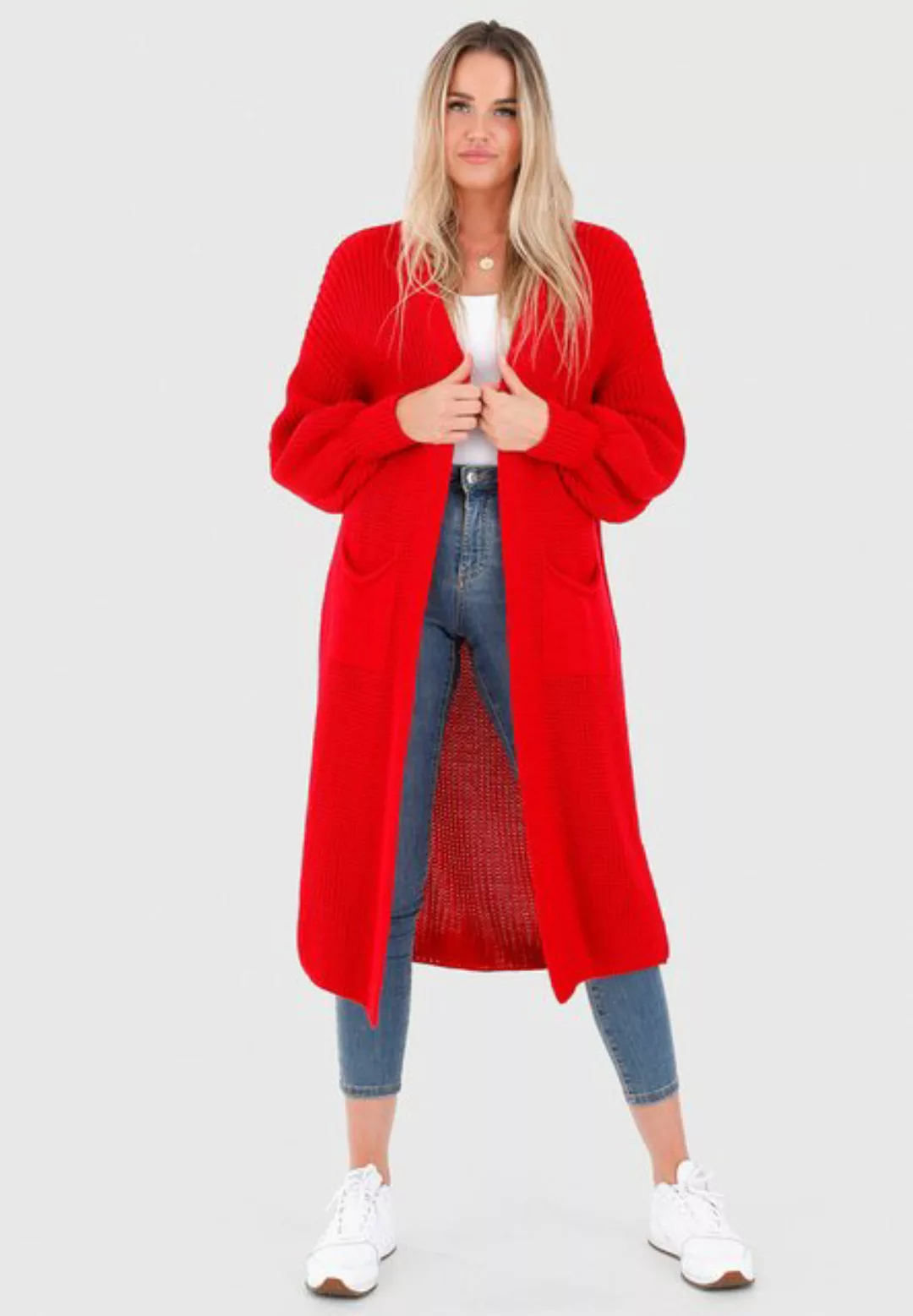 YC Fashion & Style Longstrickjacke Basic Strickjacke Cardigan Verschlusslos günstig online kaufen