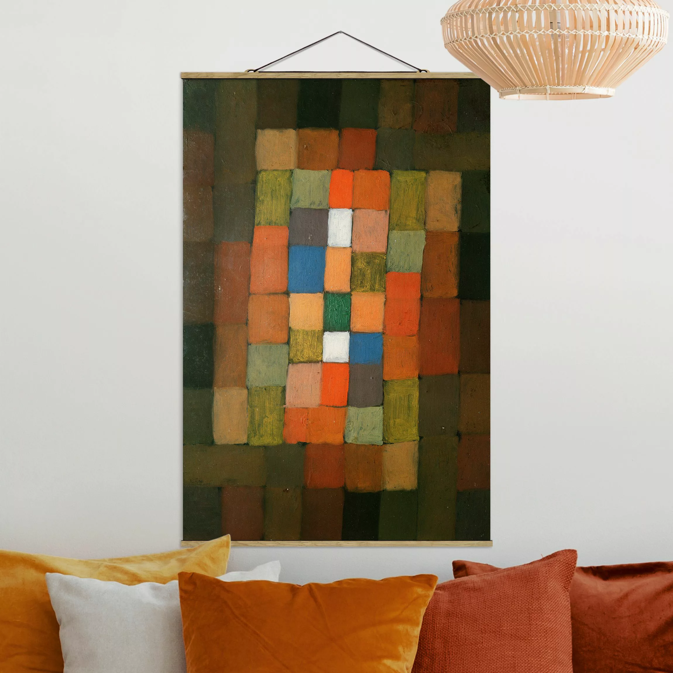 Stoffbild Abstrakt mit Posterleisten - Hochformat Paul Klee - Steigerung günstig online kaufen