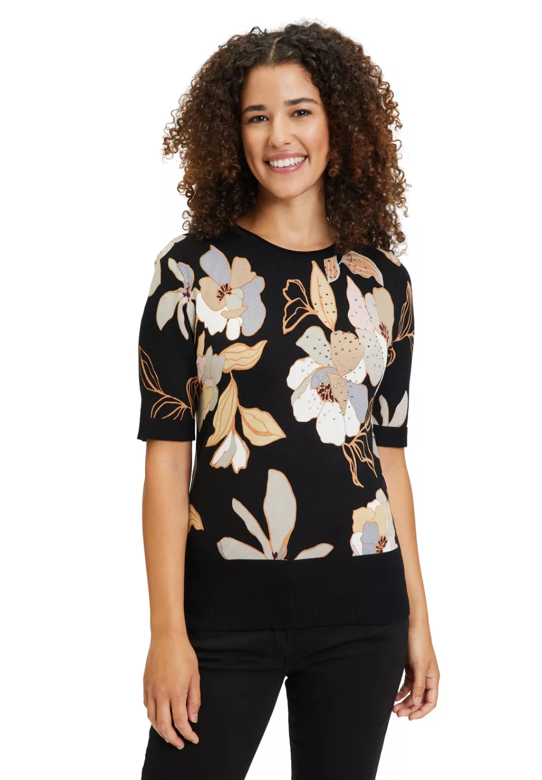 Betty Barclay Kurzarmshirt "Betty Barclay Feinstrickpullover mit Blumenprin günstig online kaufen