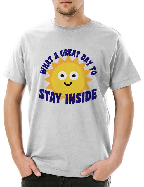 Urban Backwoods Print-Shirt What A Great Day To Stay Inside Herren T-Shirt günstig online kaufen