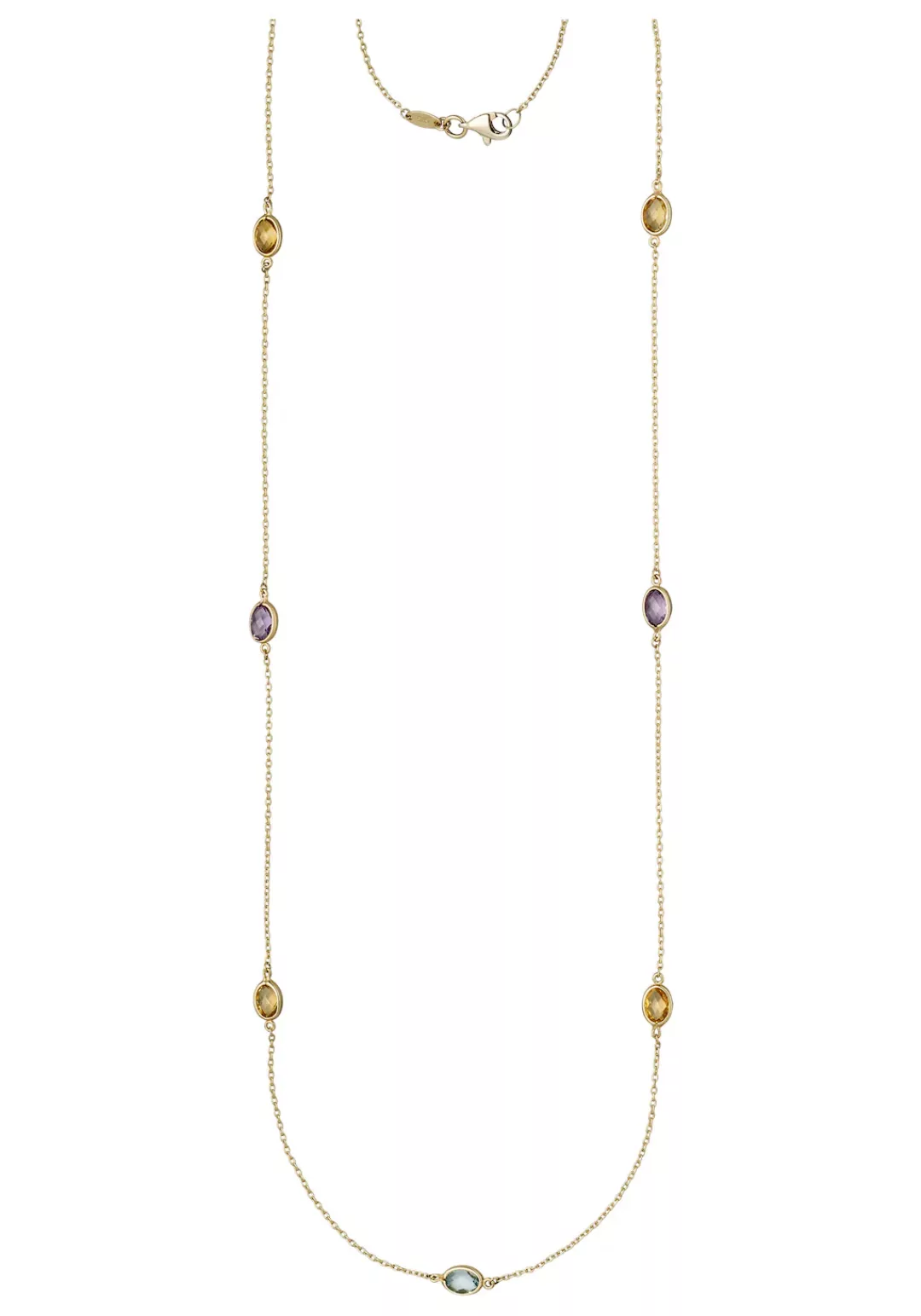 JOBO Collier, 585 Gold mit Amethyst Blautopas Citrin 90 cm günstig online kaufen