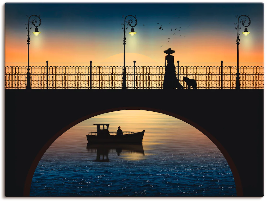 Artland Leinwandbild "Begegnung an der Brücke", Brücken, (1 St.), auf Keilr günstig online kaufen
