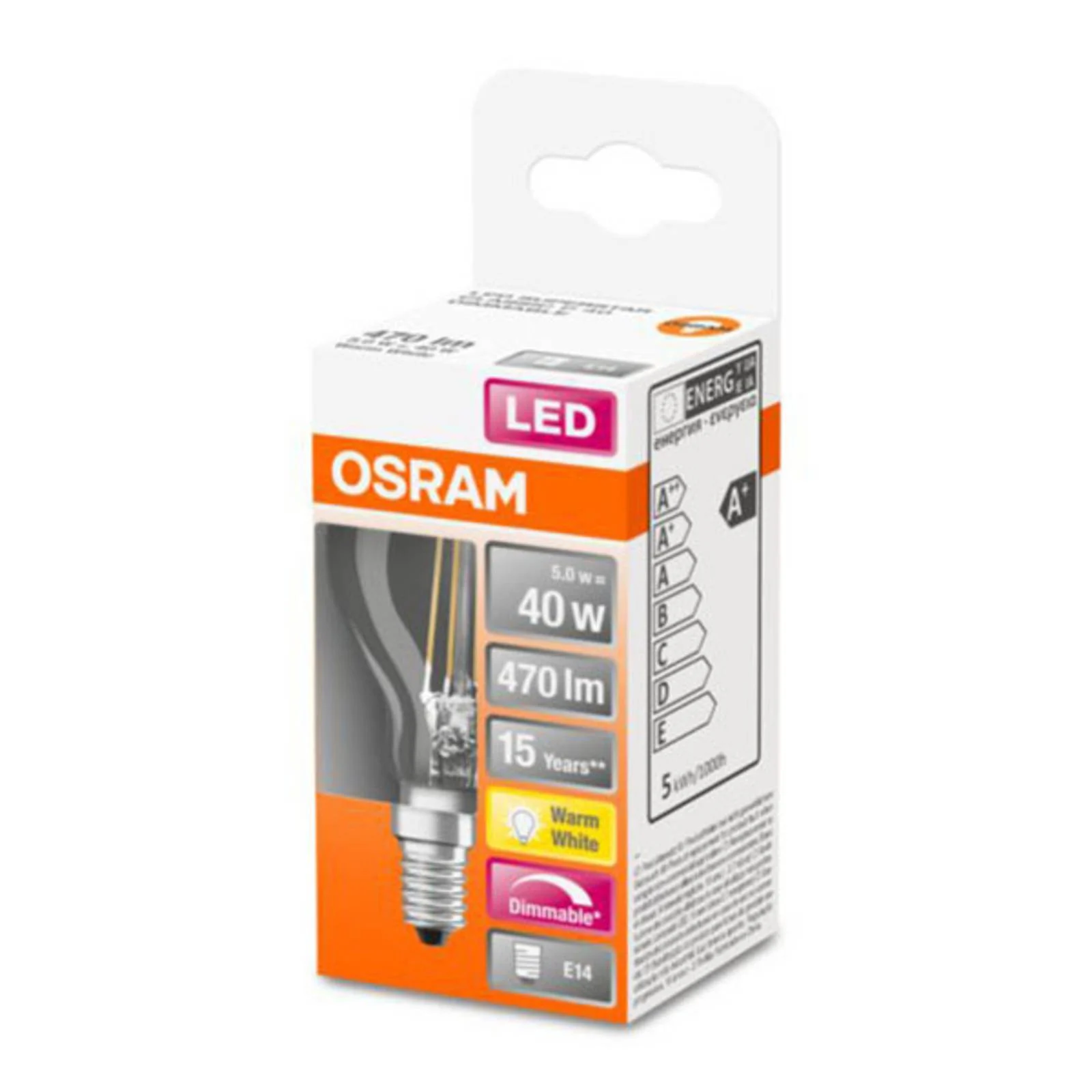 Osram LED-Leuchtmittel E14 Tropfenform 4,8 W 470 lm 7,8 x 4,5 cm (H x Ø) günstig online kaufen
