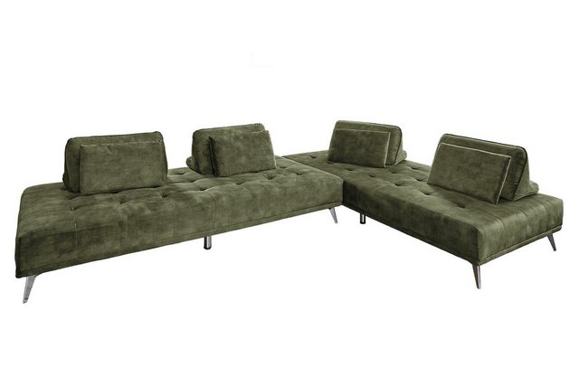 KAWOLA Ecksofa, Ecksofa, Stoff od. Velvet, mit od. ohne Hocker, versch. Far günstig online kaufen