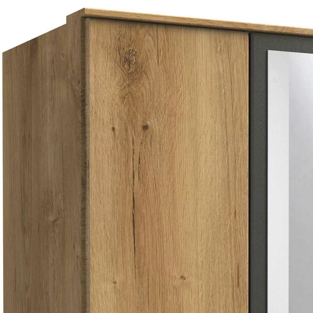 Schlafzimmerkleiderschrank mit Spiegel und drei Schubladen 199 cm hoch günstig online kaufen