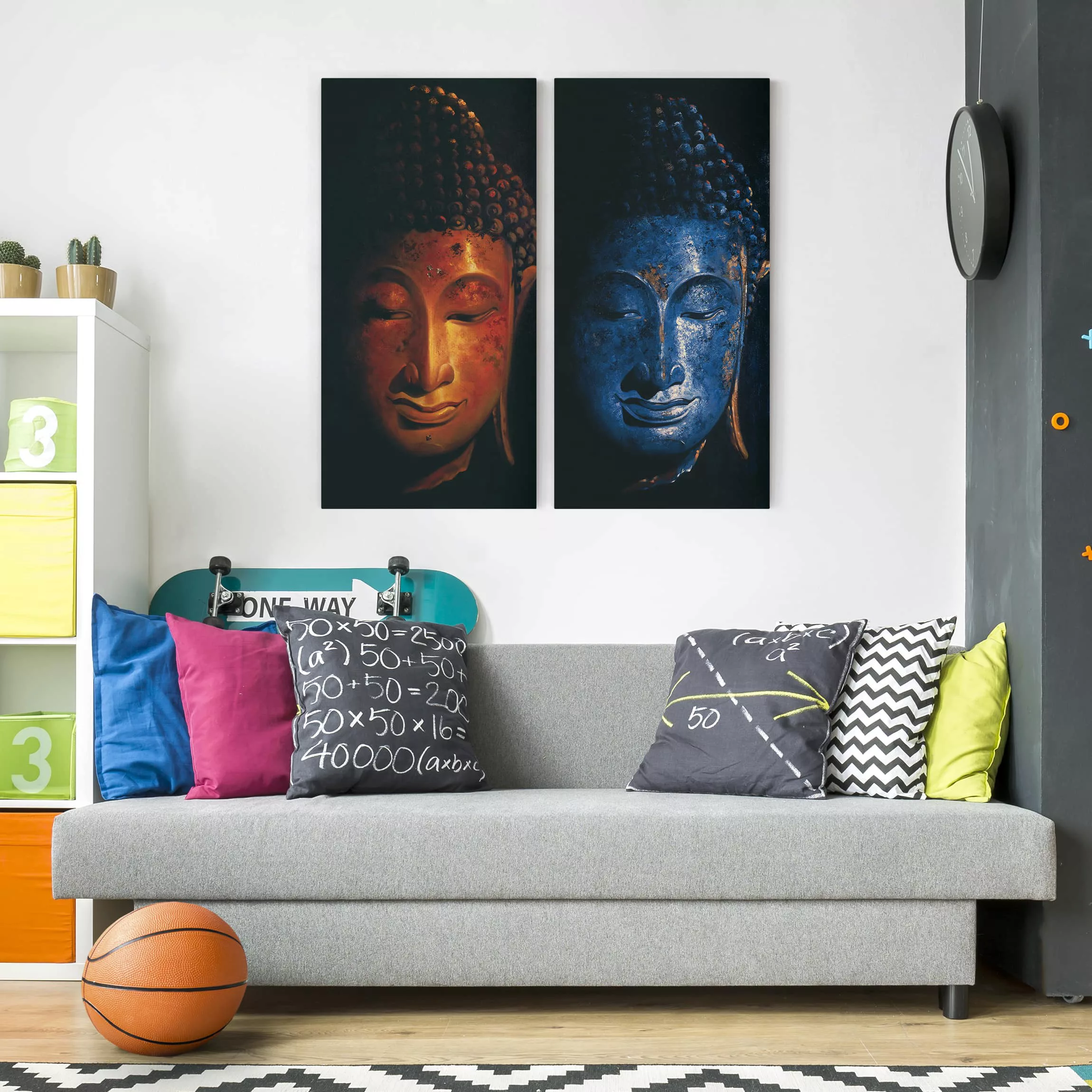 2-teiliges Leinwandbild Buddha - Hochformat Delhi und Madras Buddha günstig online kaufen