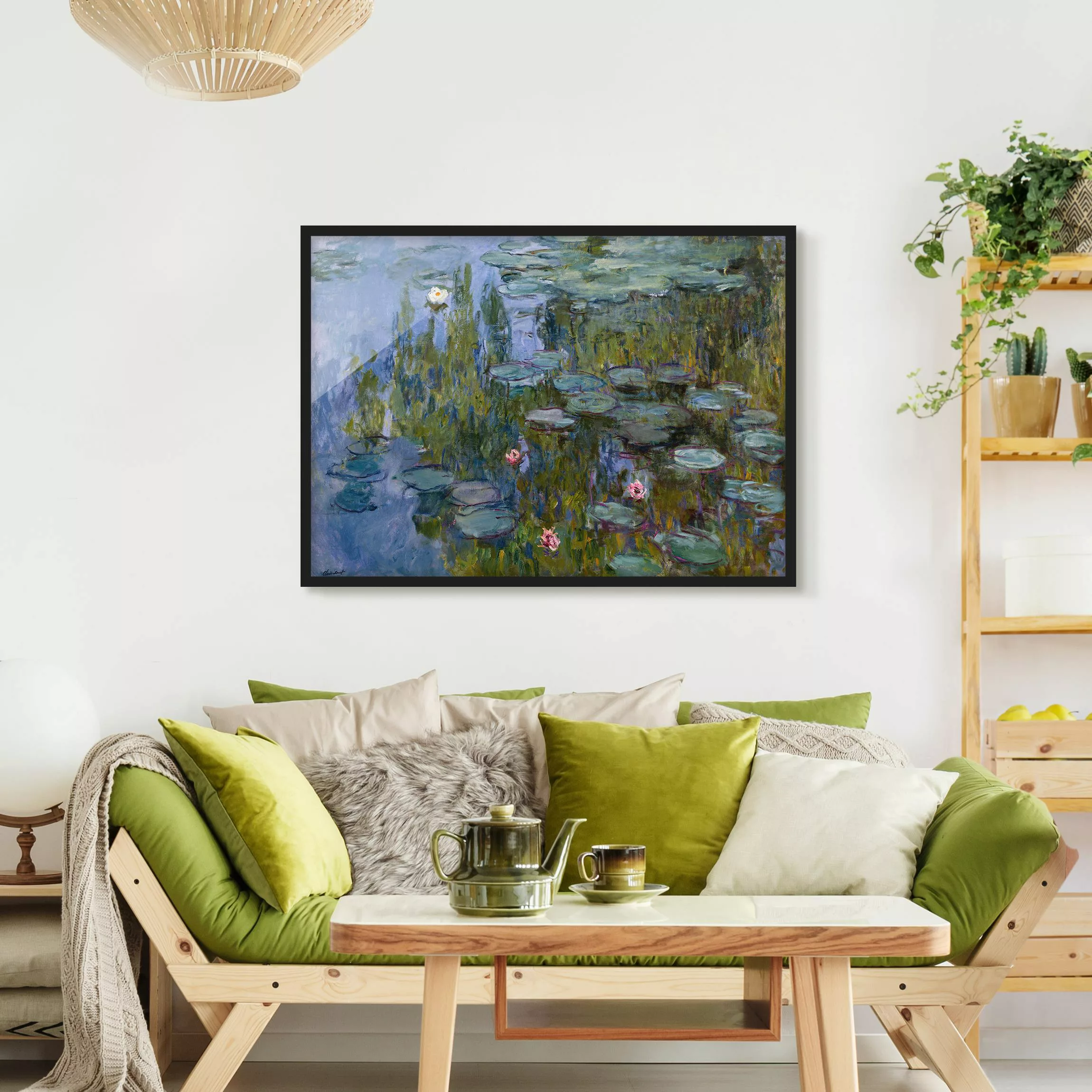 Bild mit Rahmen Kunstdruck - Querformat Claude Monet - Seerosen (Nympheas) günstig online kaufen