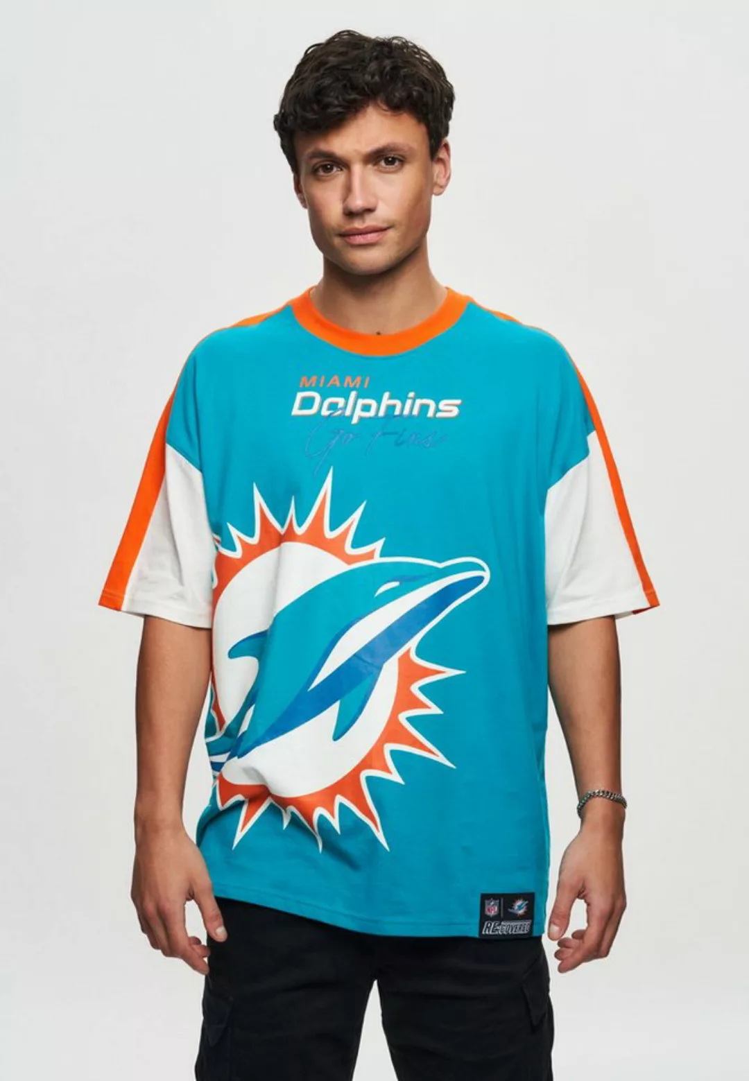 Recovered T-Shirt NFL Dolphins Miami Cut and Sew Oversized günstig online kaufen