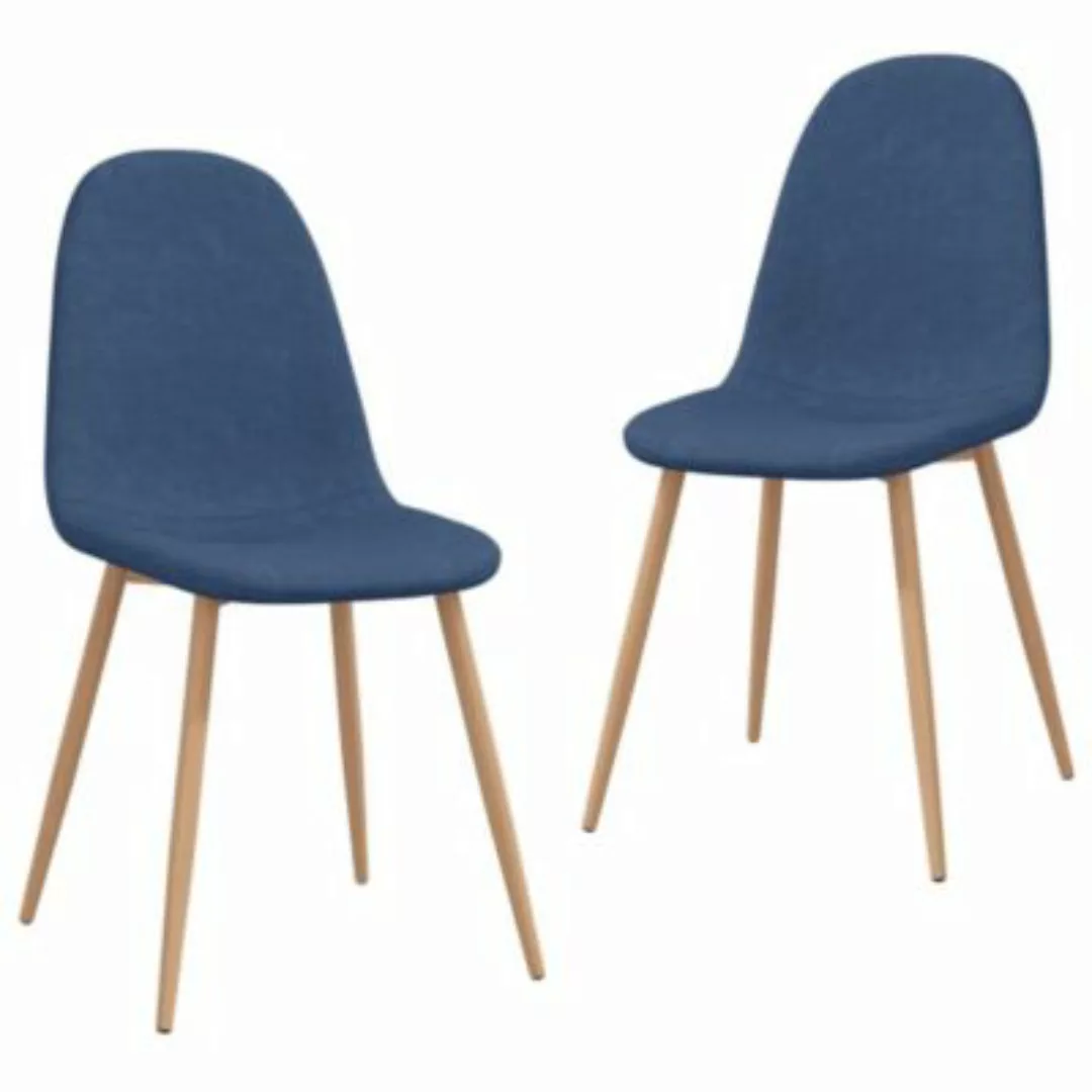 vidaXL Esszimmerstühle 2 Stk. Blau Stoff Esszimmerstuhl blau günstig online kaufen