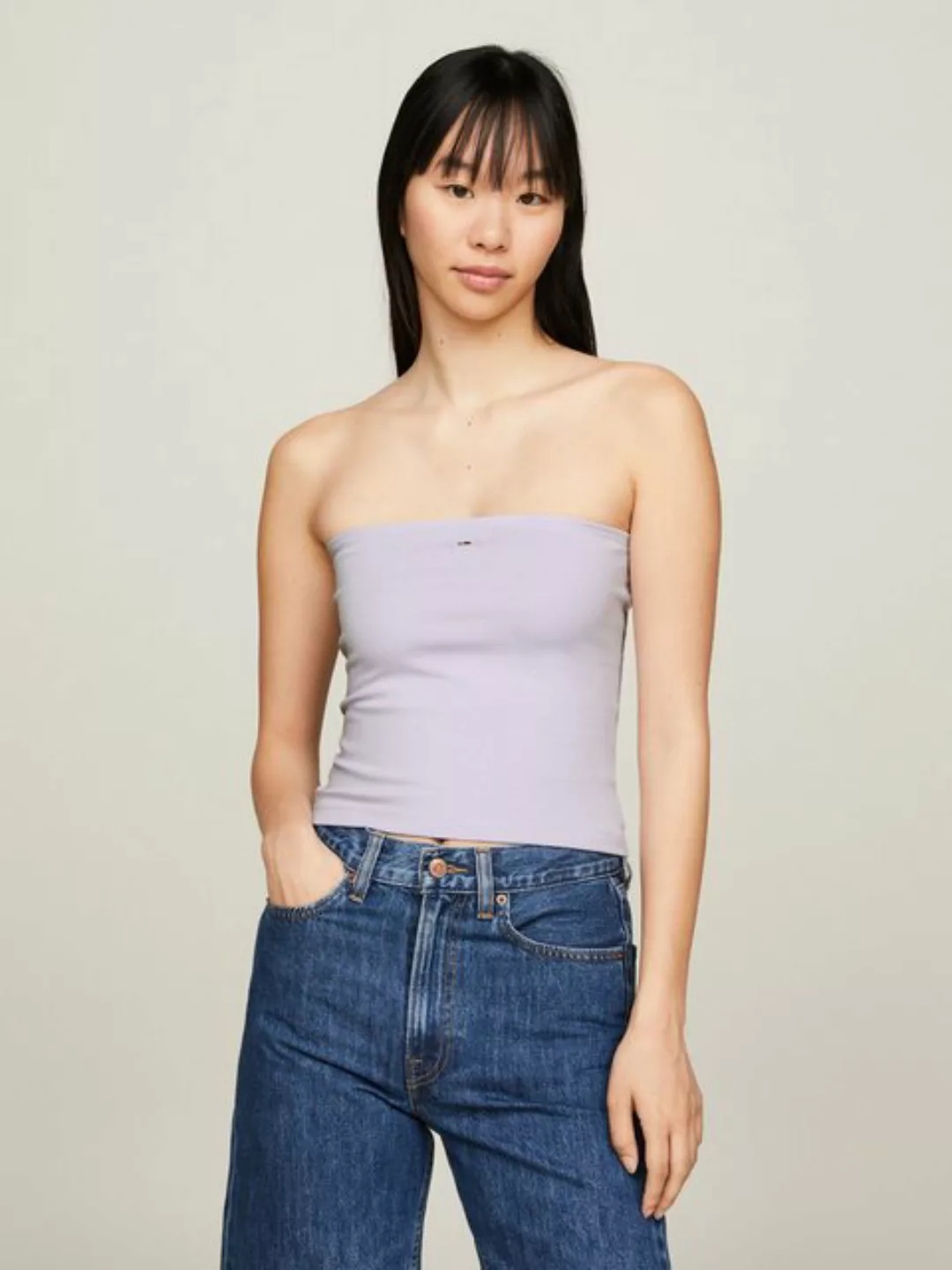 Tommy Jeans Bandeautop TJW SLIM ESSENTIAL TUBE TOP mit Tommy Jeans Logo-Fla günstig online kaufen