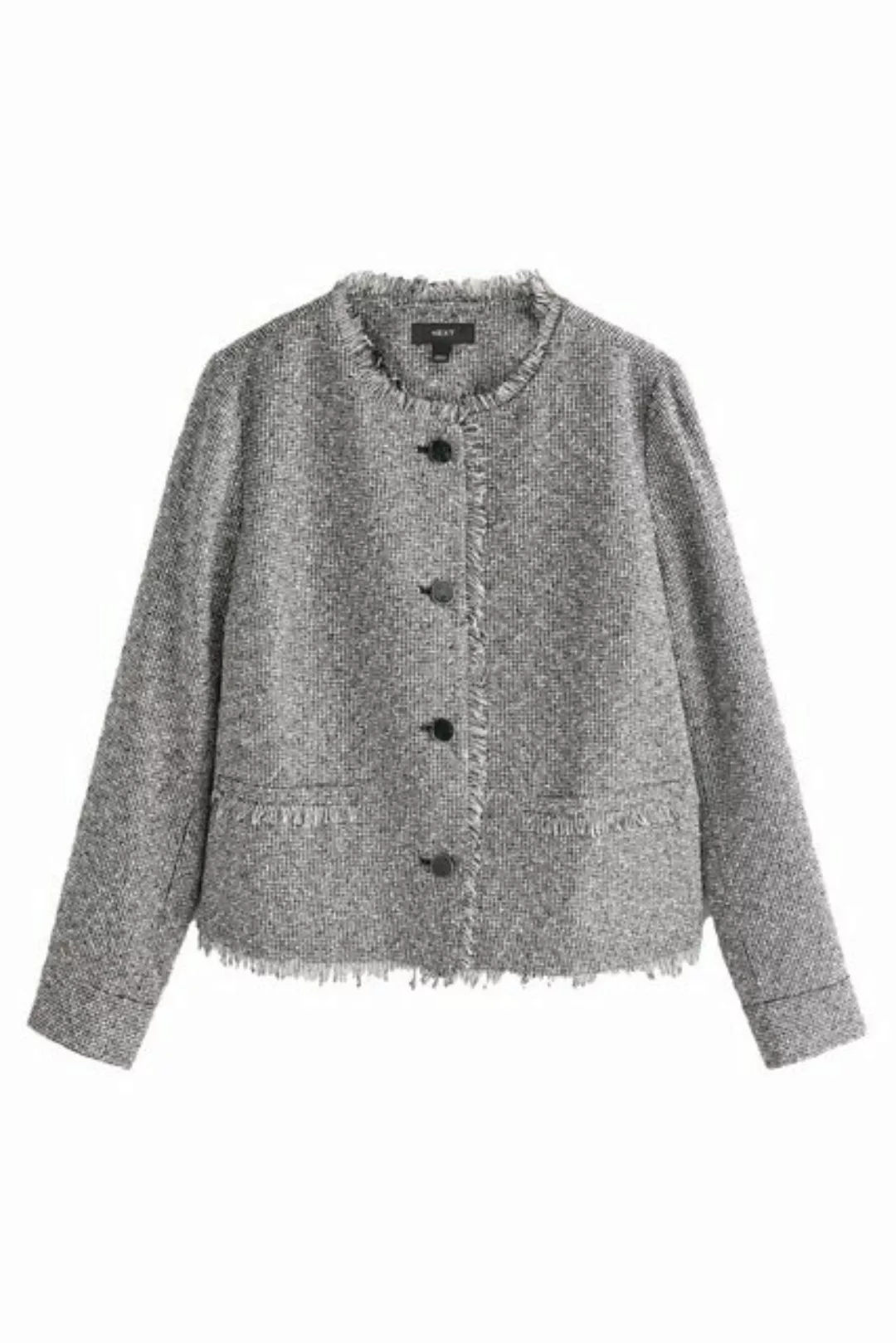 Next Bouclèjacke Kragenlose Bouclé-Jacke, Kurzgröße (1-St) günstig online kaufen