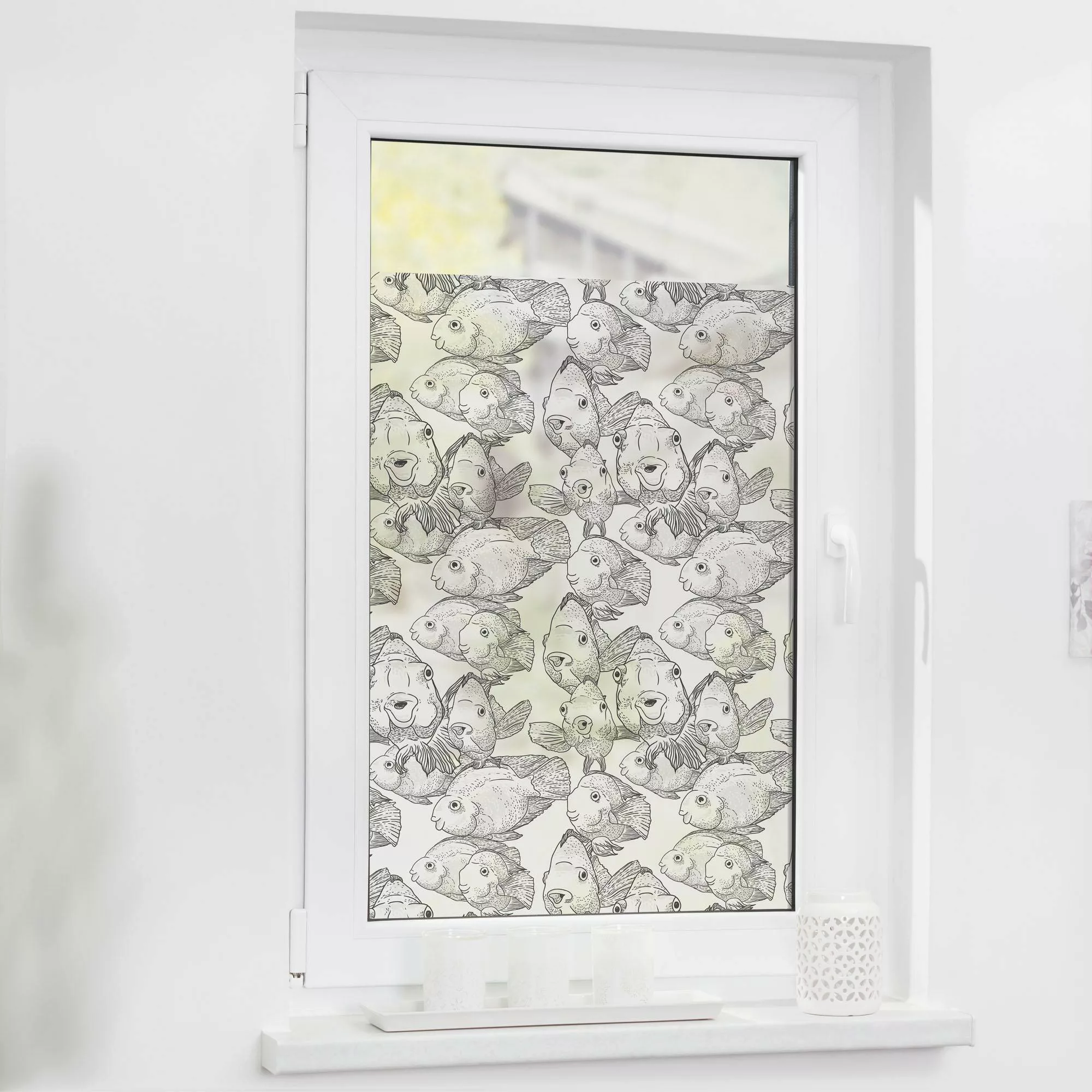 LICHTBLICK ORIGINAL Fensterfolie "Fische", 1 St., blickdicht, strukturiertK günstig online kaufen