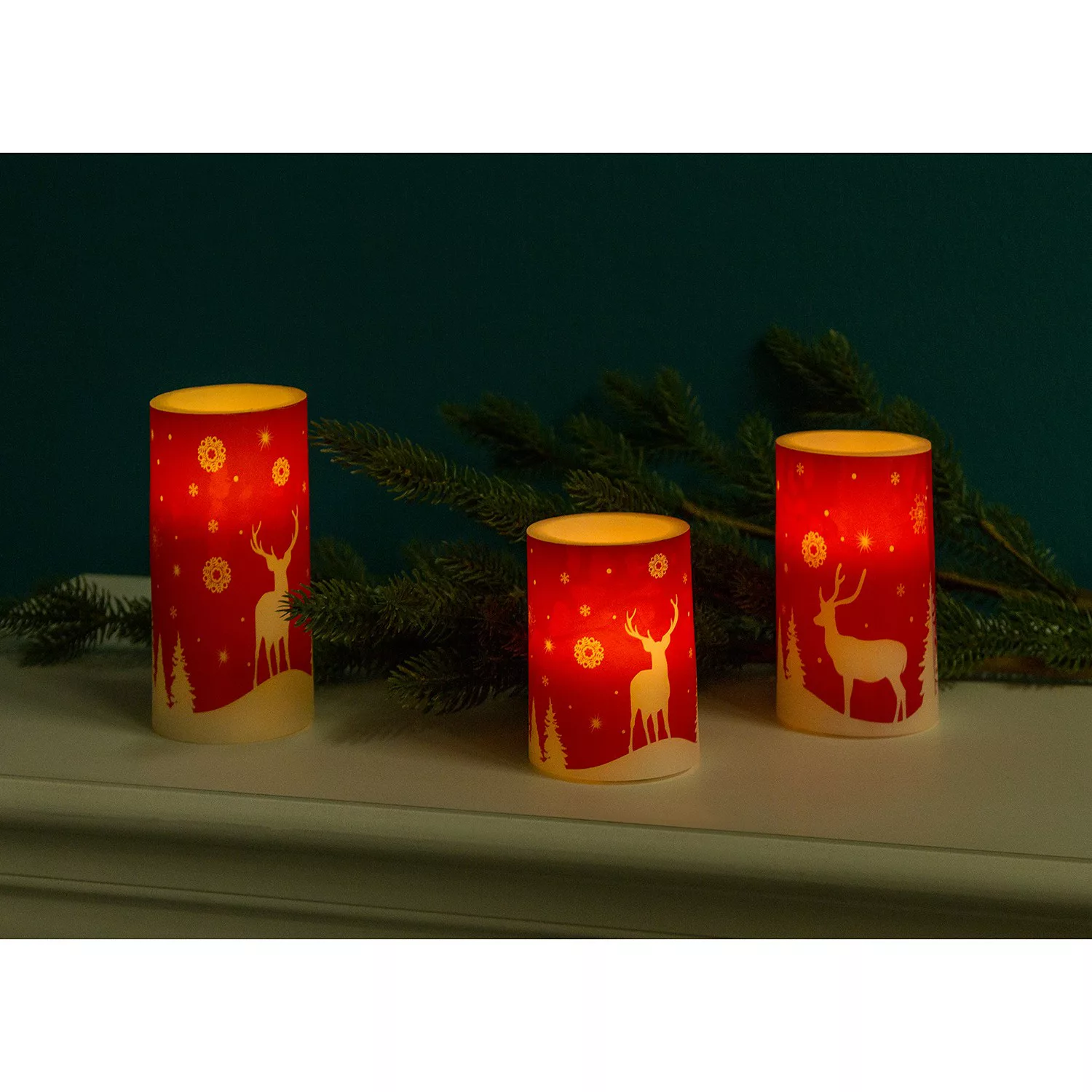 home24 LED-Kerze Winterland (3-teilig) günstig online kaufen