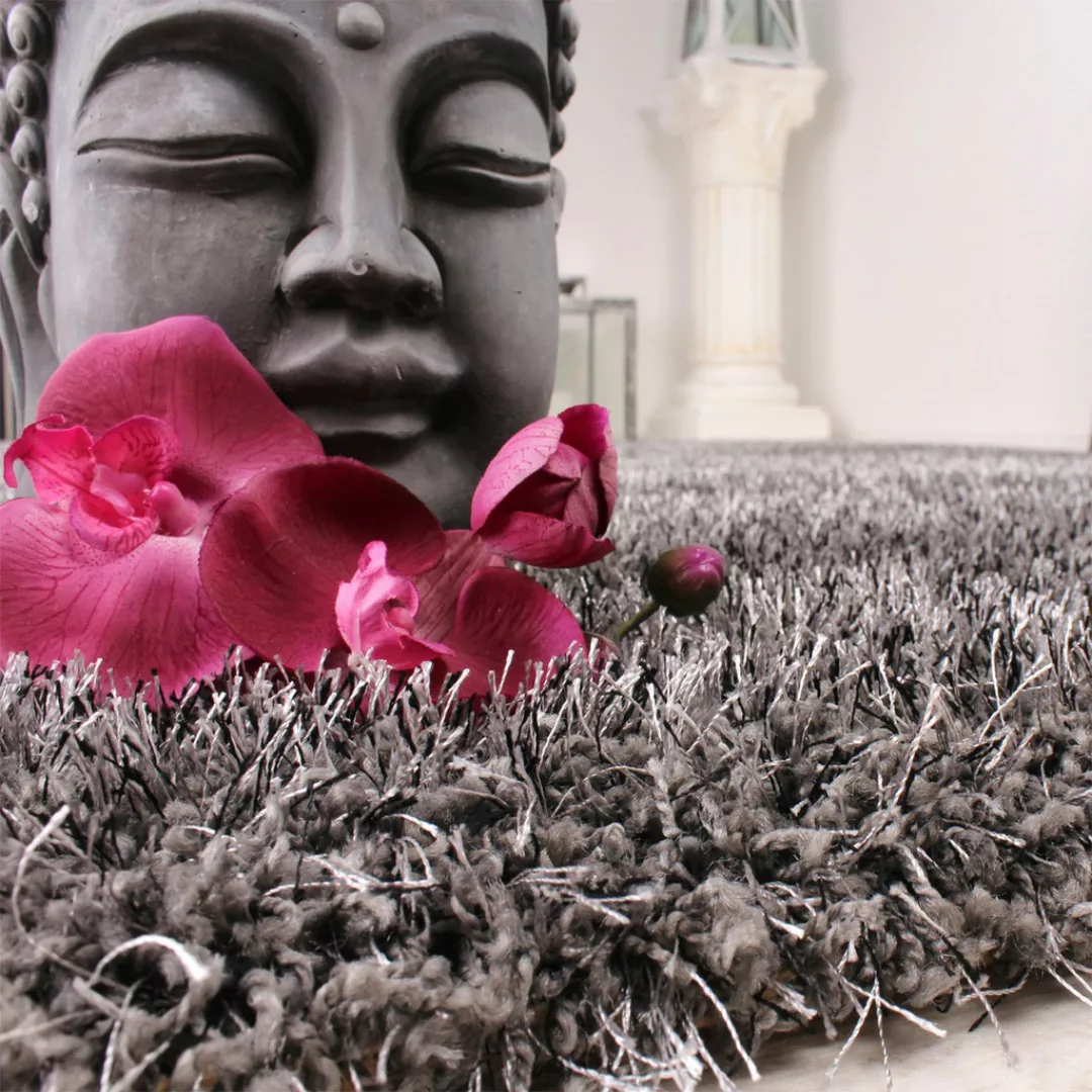Paco Home Hochflor-Teppich »Maya 400«, rechteckig, Uni-Farben, mit Effektga günstig online kaufen