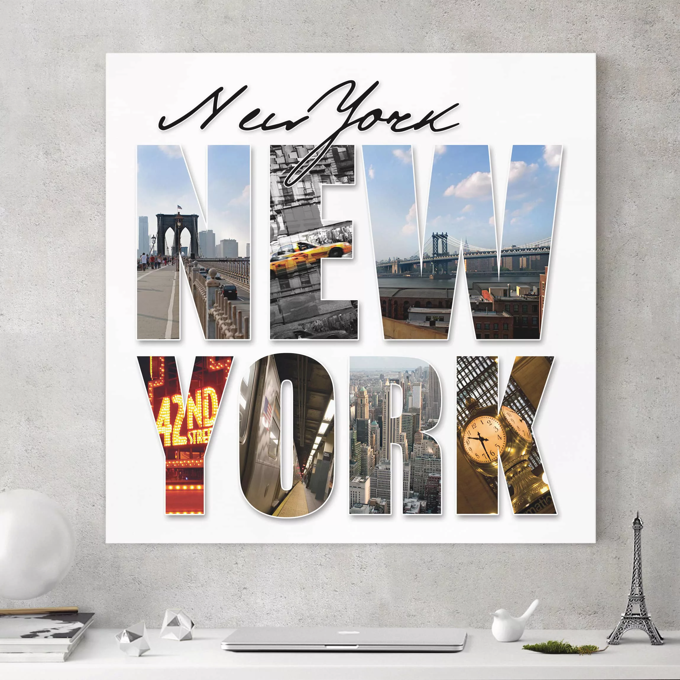Leinwandbild New York - Quadrat New York Impressionen günstig online kaufen