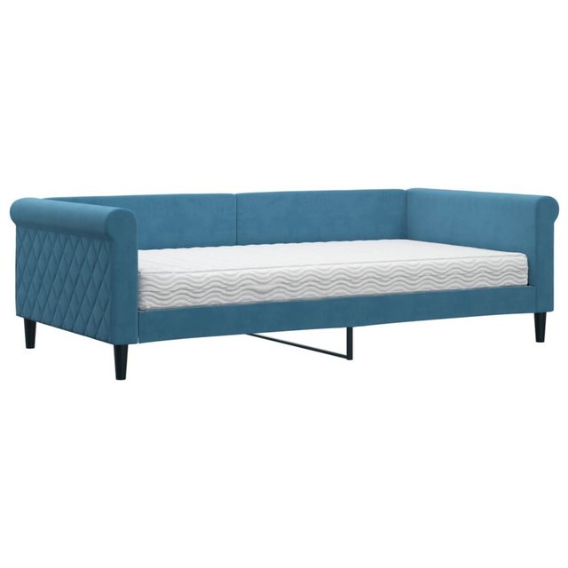 vidaXL Gästebett Gästebett Tagesbett mit Matratze Blau 100x200 cm Samt Bett günstig online kaufen