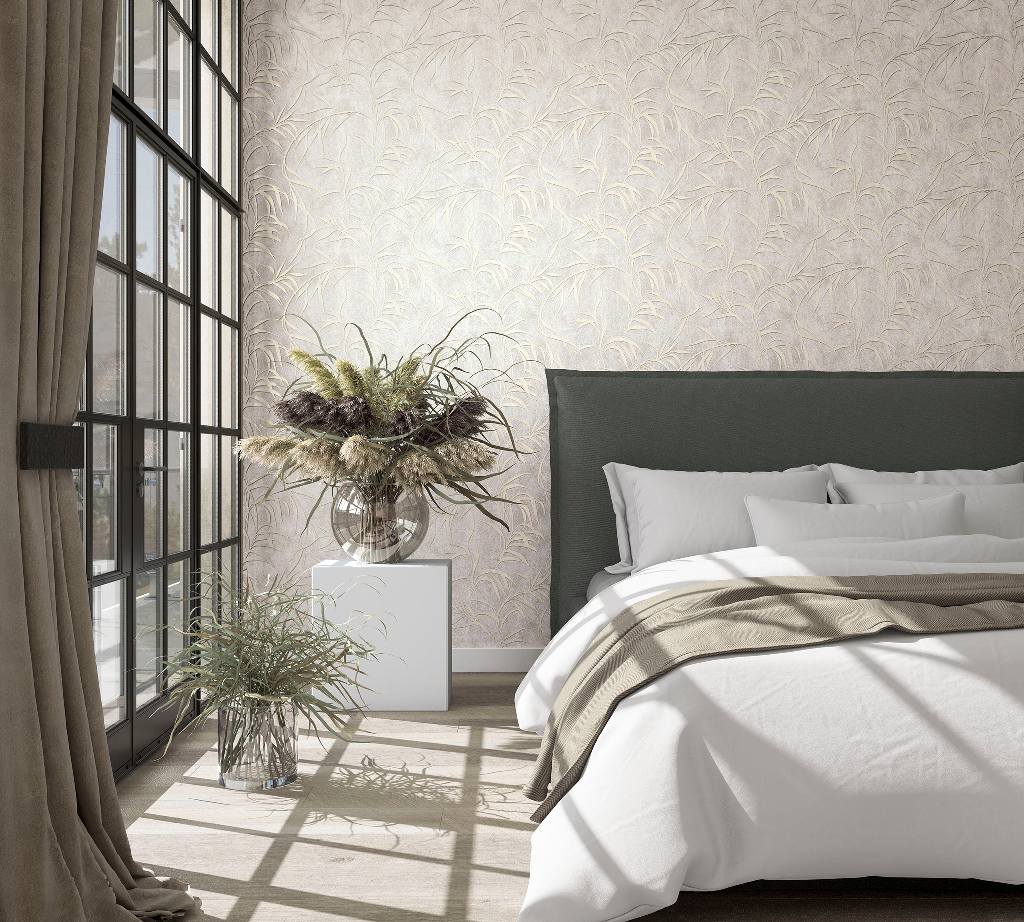 Marburg Vliestapete Fern, strukturiert, glänzend, moderne günstig online kaufen