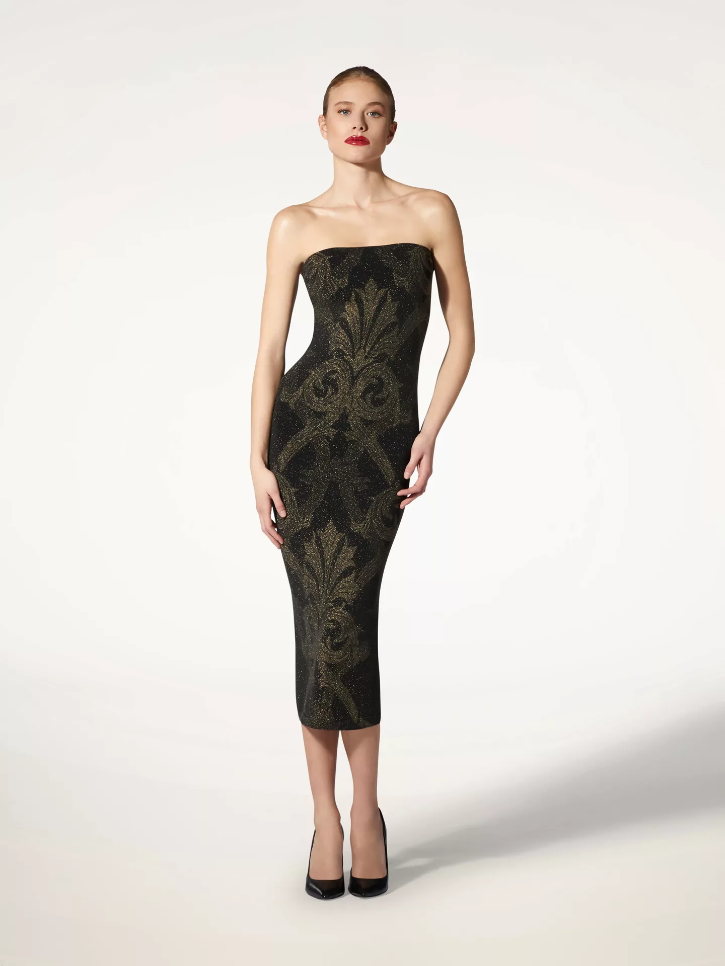 Wolford - Metallic Jacquard Dress, Frau, black/gold, Größe: M günstig online kaufen