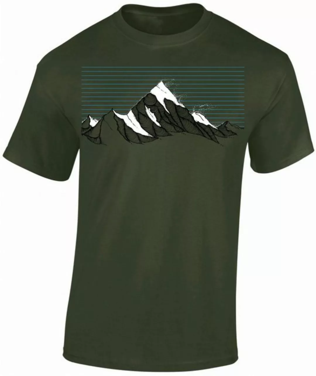 Baddery Print-Shirt Wander T-Shirt : "Bergwind" - Kletter T-Shirt für Wande günstig online kaufen