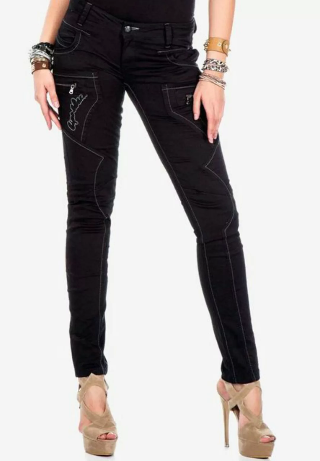 Cipo & Baxx Slim-fit-Jeans, mit ausgefallenen Ziernähten günstig online kaufen