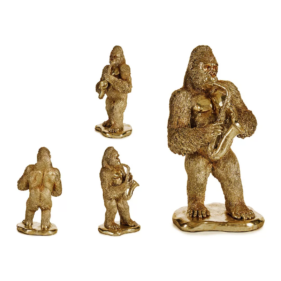 Deko-figur Gorilla Golden Harz (18,5 X 38,8 X 22 Cm) günstig online kaufen